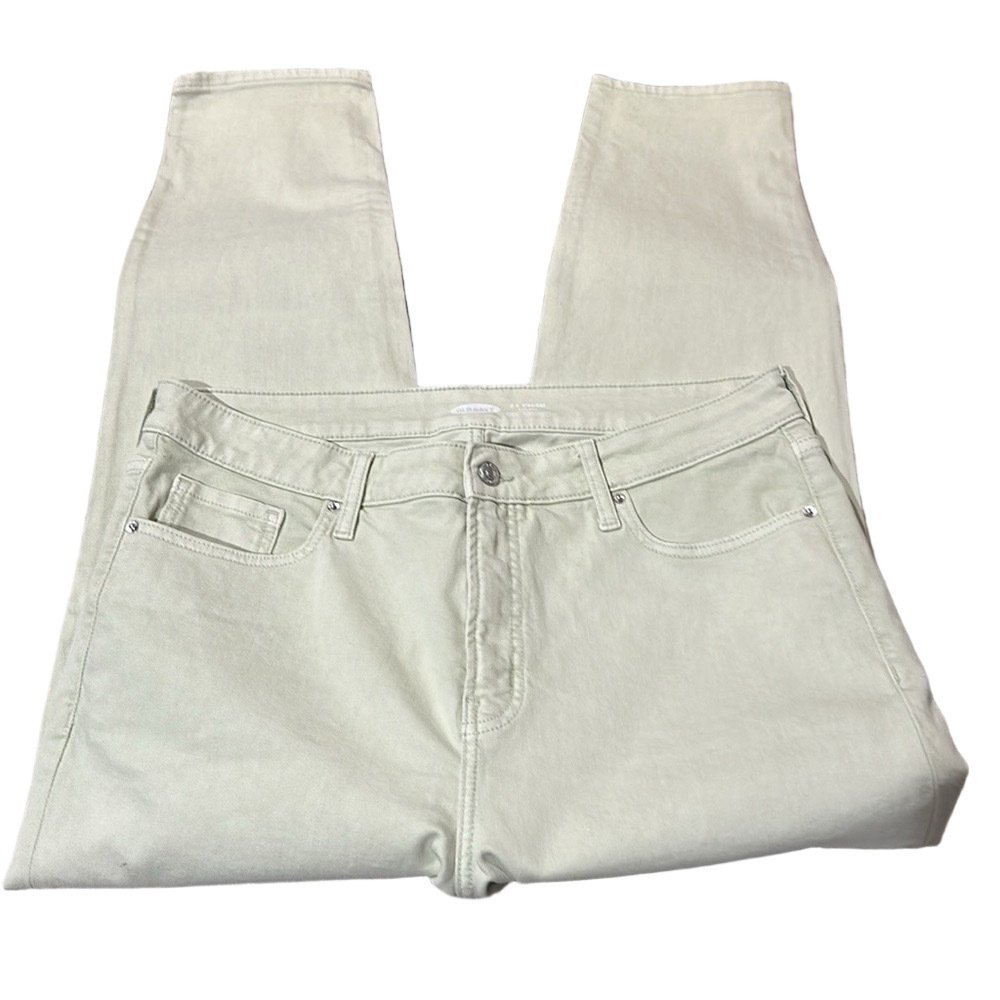 Old Navy Light Green O.G. Straight High Rise Secret Slim Pockets Jeans - EUC